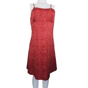 prAna Burnt Orange Cream Floral Leaf Built In Bra Athletic Women's Dress S